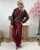 Pantalon Amandine bordeaux