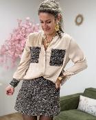 Jupe short tweed choco