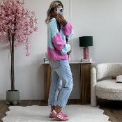 Gilet Carine rose chocolat
