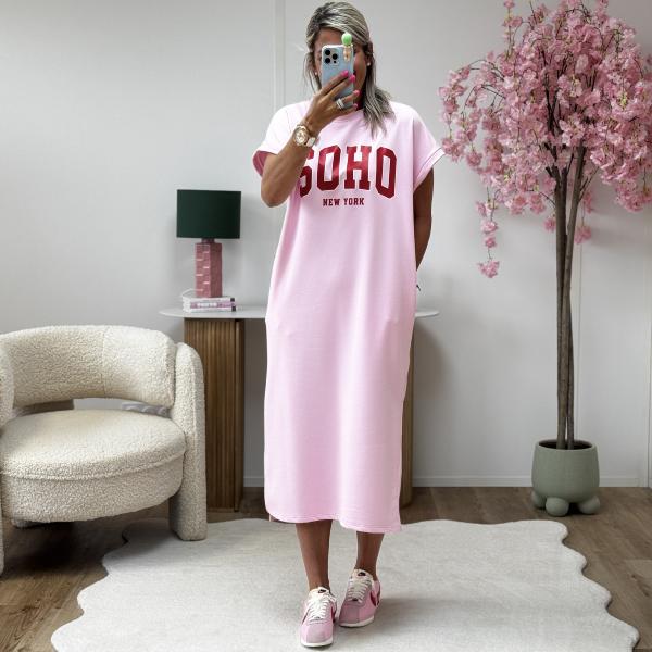 Robe Sweat soho NY rose rouge