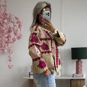 Veste Clara camel rose