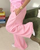 Pantalon gaze de coton rose