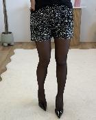 Short sequins gris