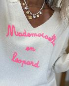 Pull mlle en leopard ecru
