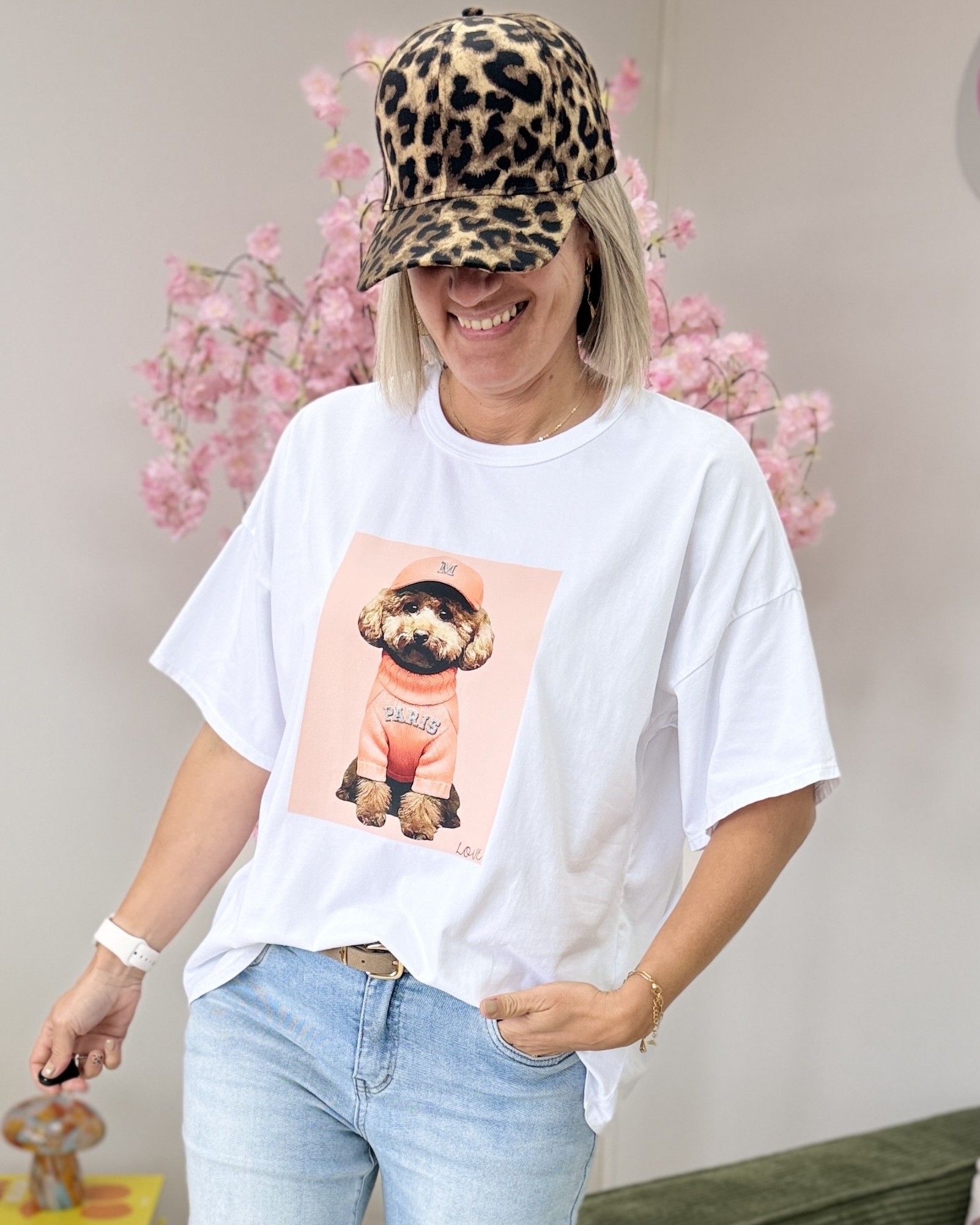 Tee shirt doggy saumon