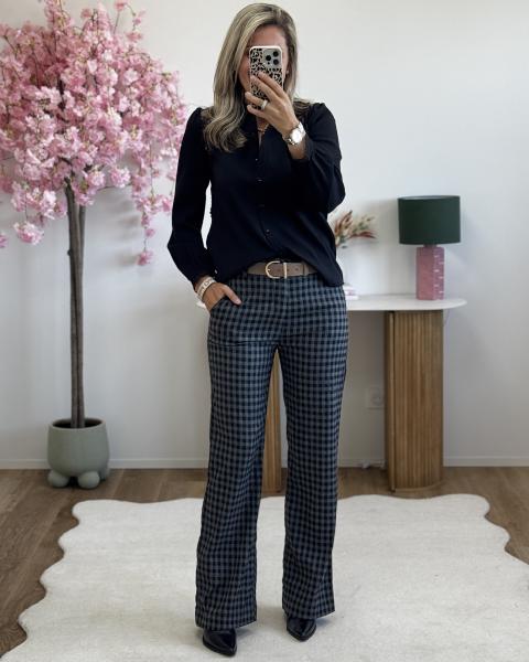 Pantalon à carreaux noir