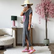Robe Vintage rock gris rose