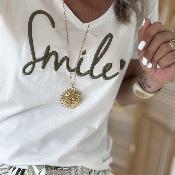 Tee shirt smile kaki