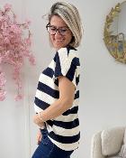 Pull en maille avec collier marine