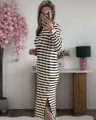 Robe marinière rayures noires