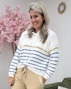 Sweat Lara ecru bleu