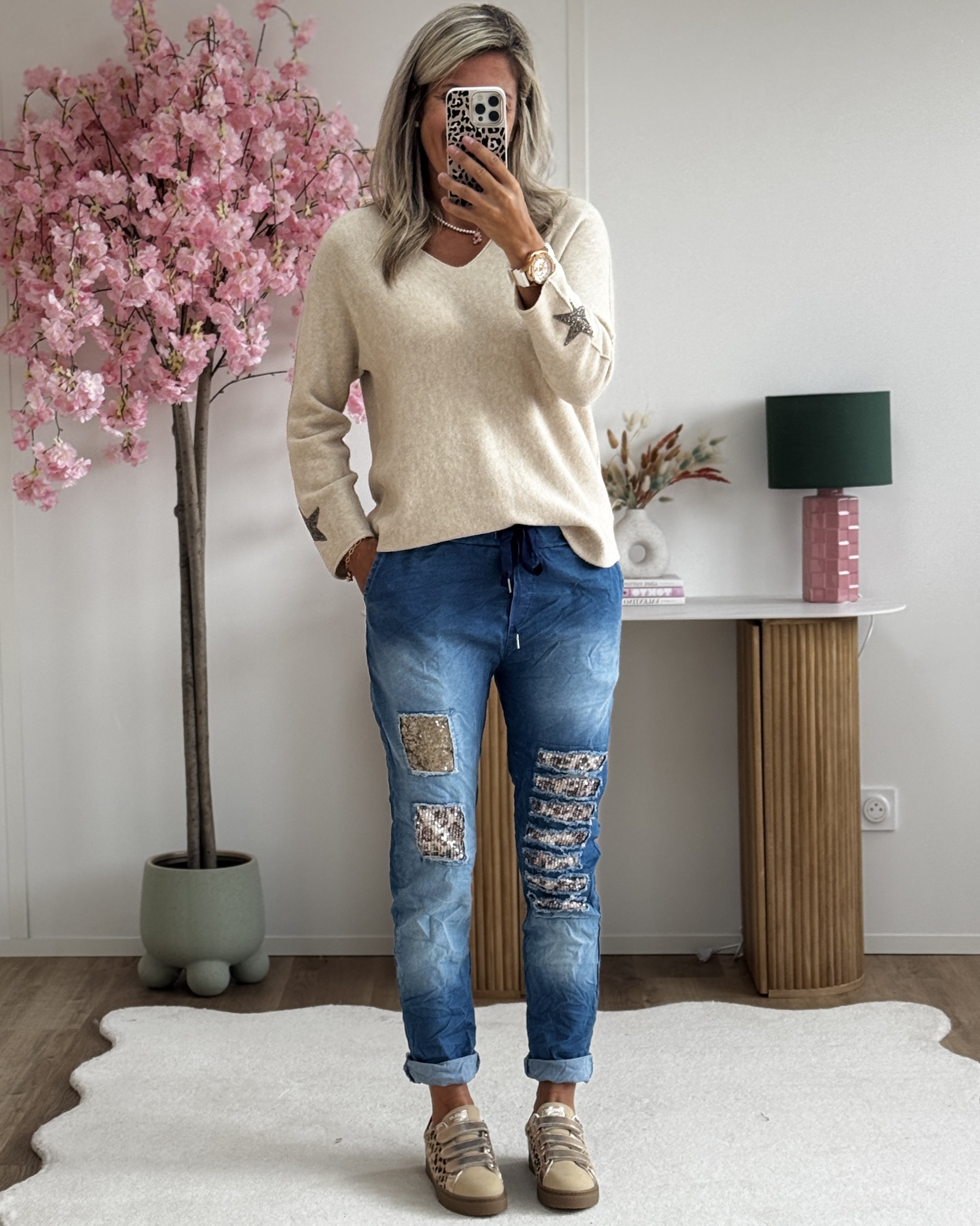 Jean jogg sequins