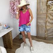 Top Flore fushia