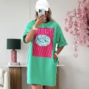 Robe sweat disco verte