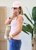 Top en maille rose doré