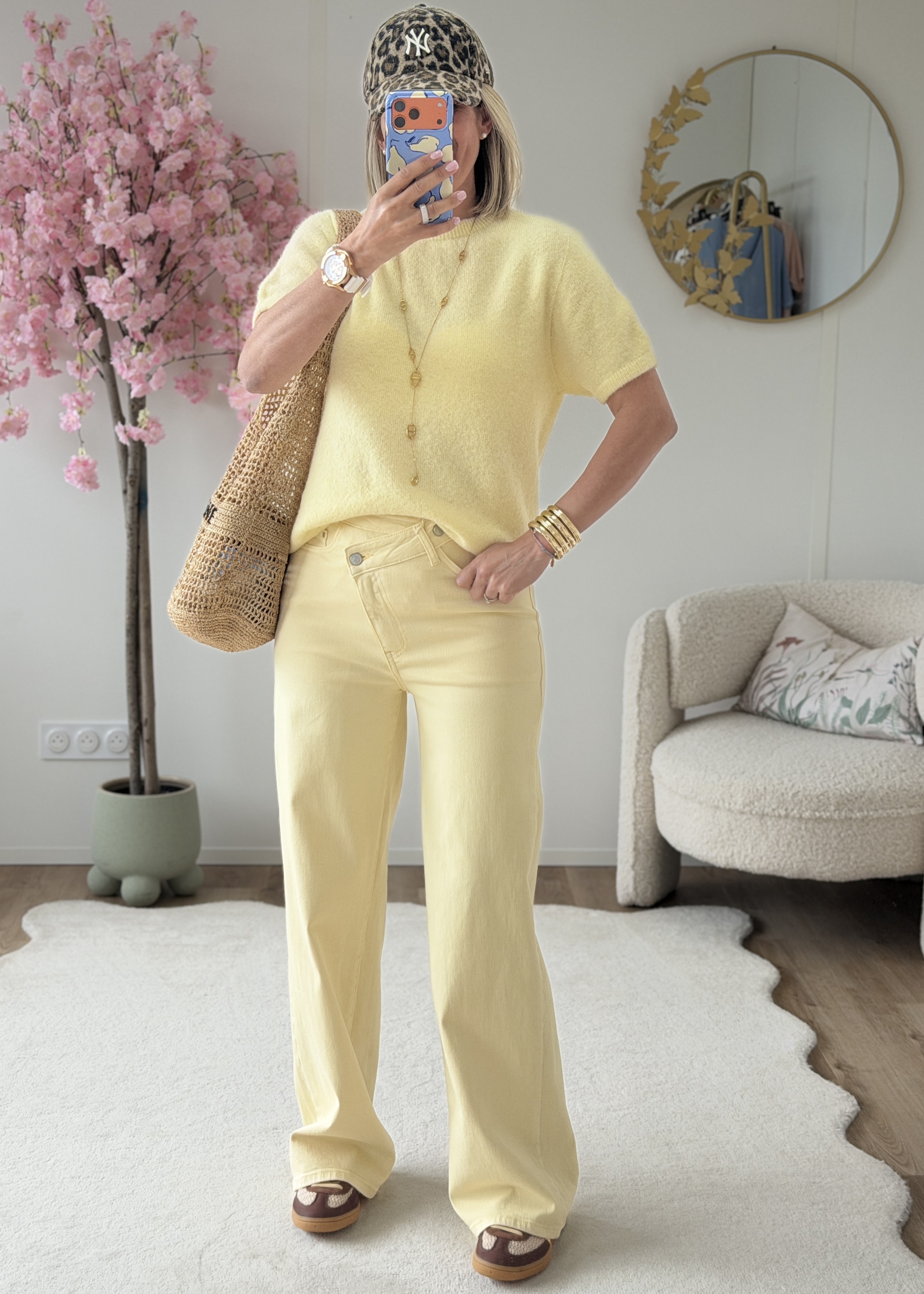 Jean wide leg jaune (taille grand)