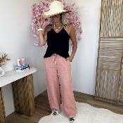Pantalon en lin terracotta