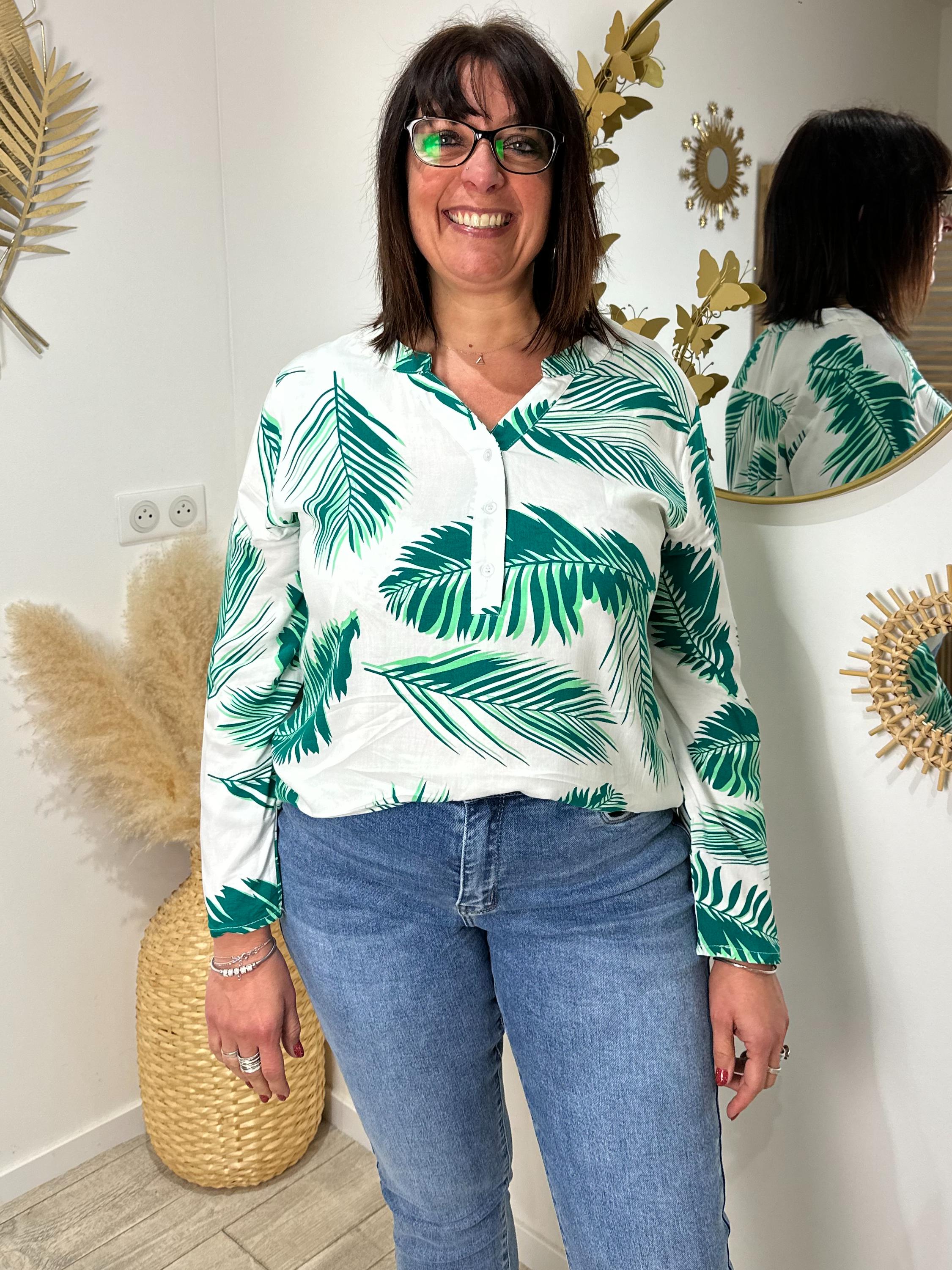 Blouse jungle vert