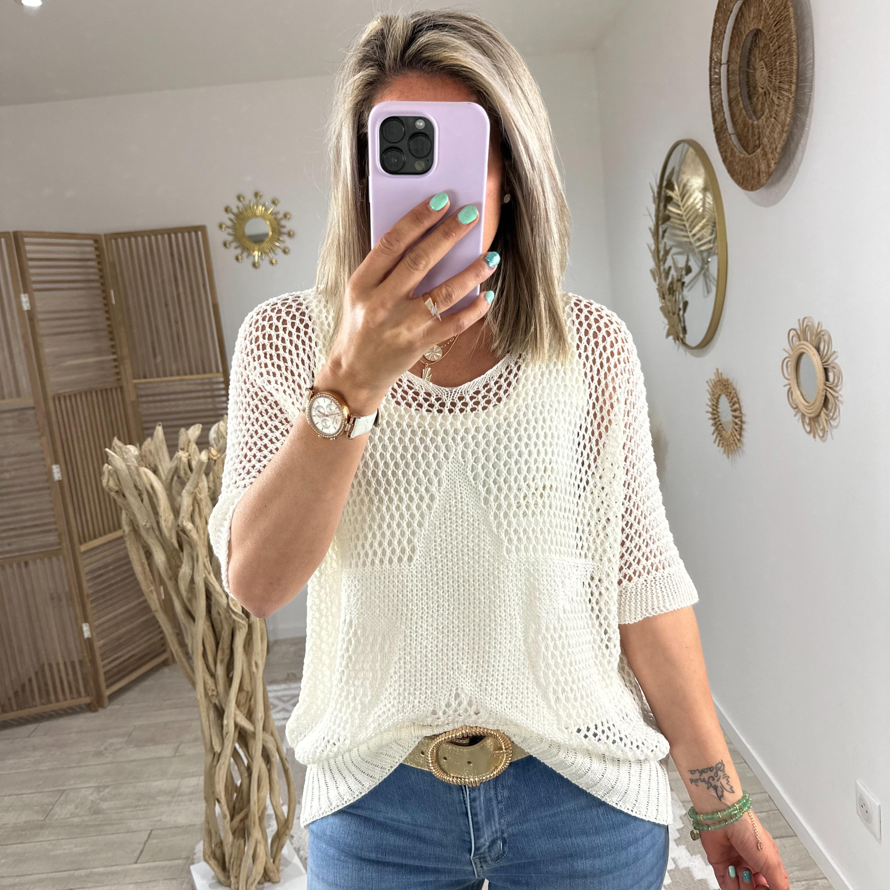 Pull maille ajouré