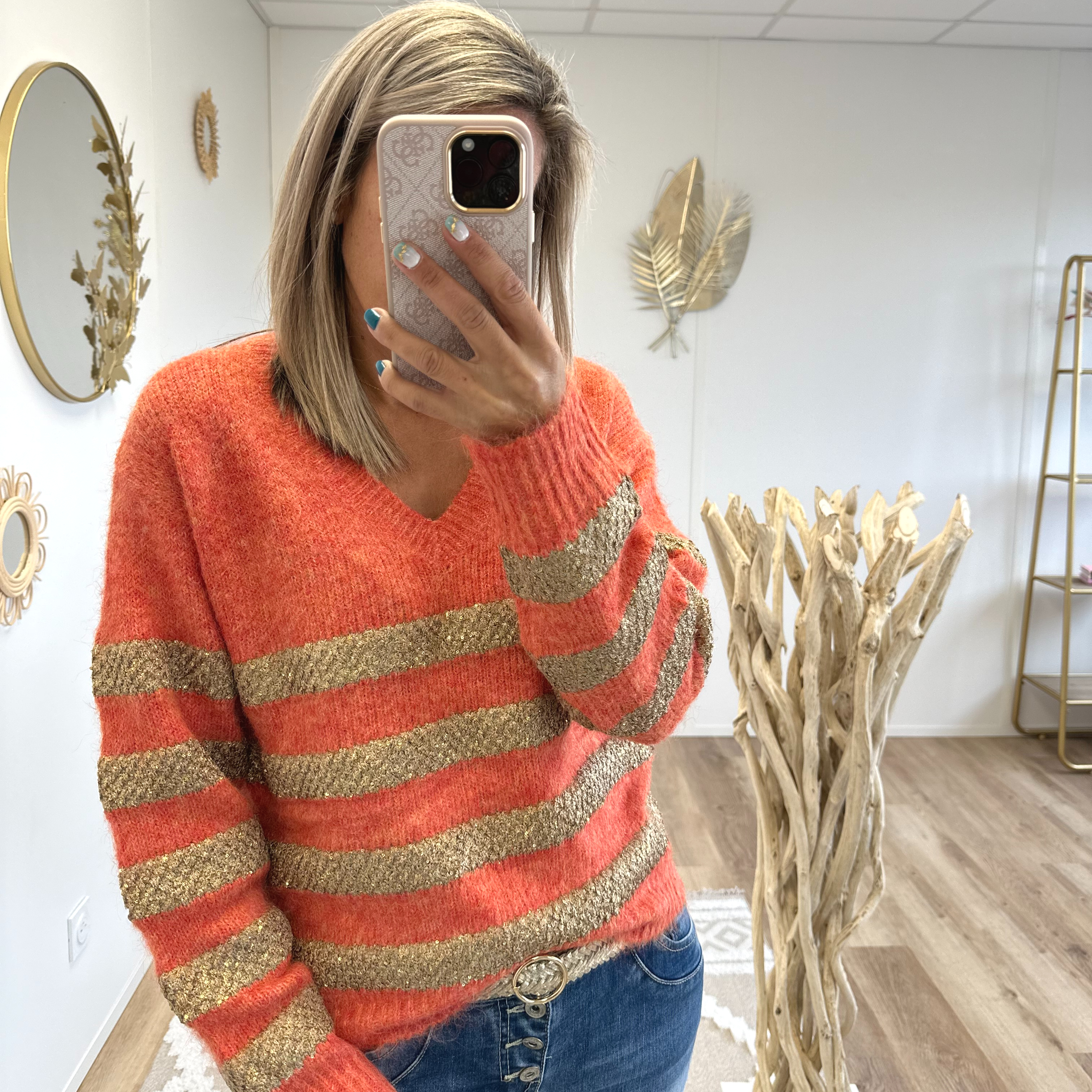Pull Albane orange