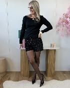 Short sequins noir