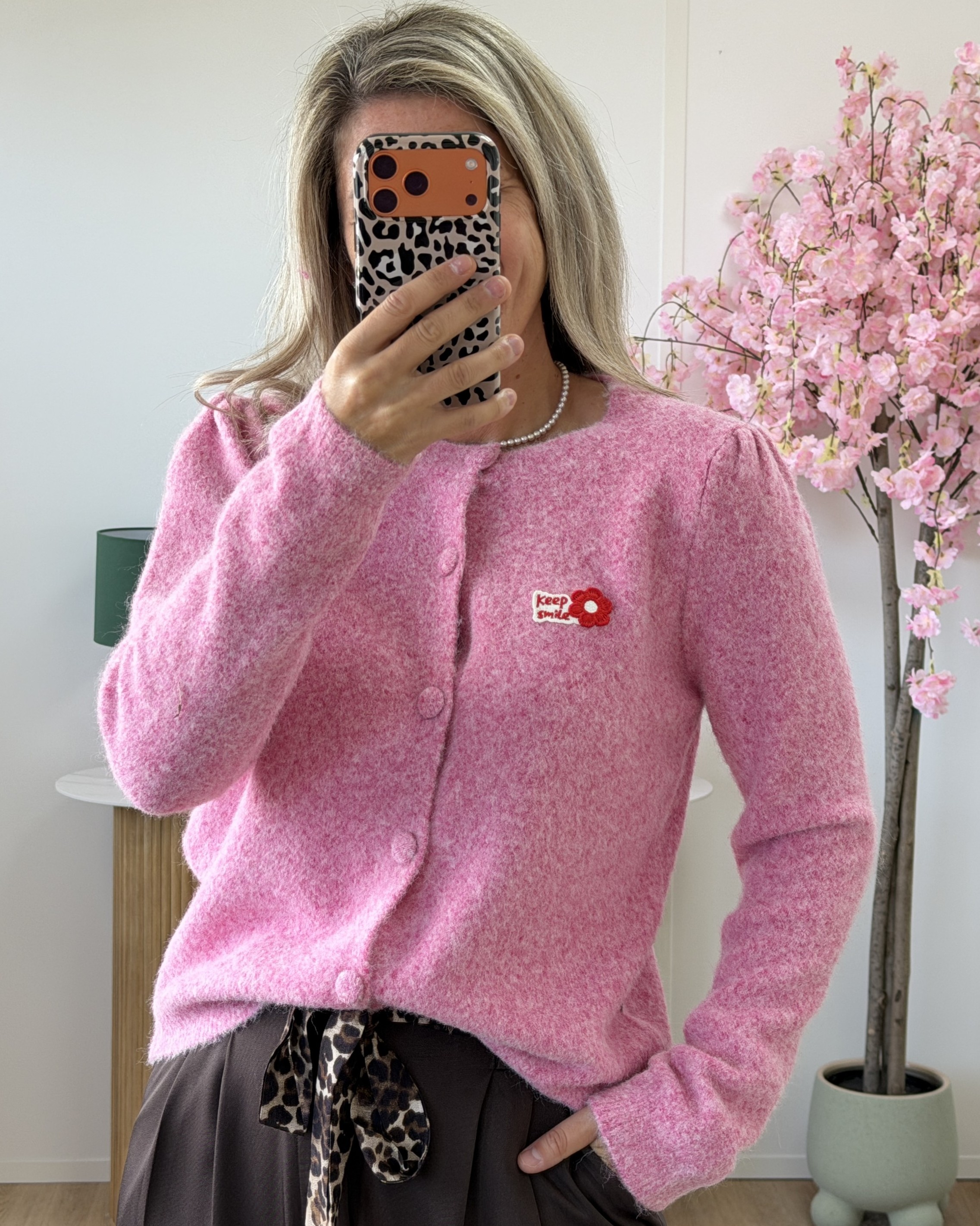 Gilet keep smile rose