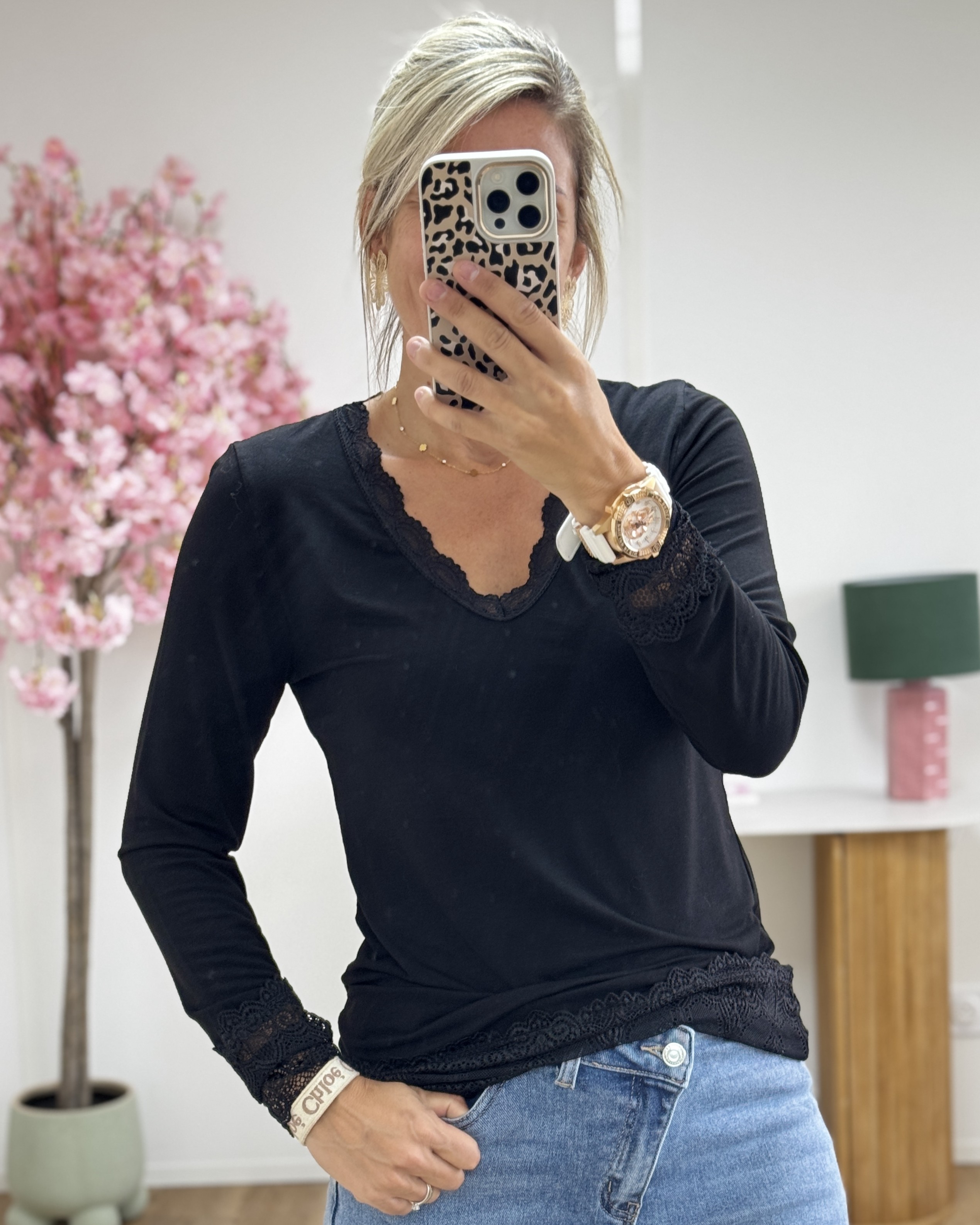 Sous pull dentelle noir