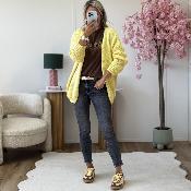 Gilet grosse maille jaune