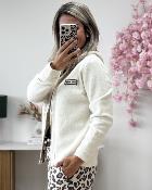 Gilet patch love ecru