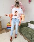 Tee shirt doggy saumon