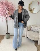 Blazer strass oversize