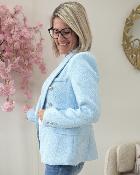 Blazer en tweed ciel