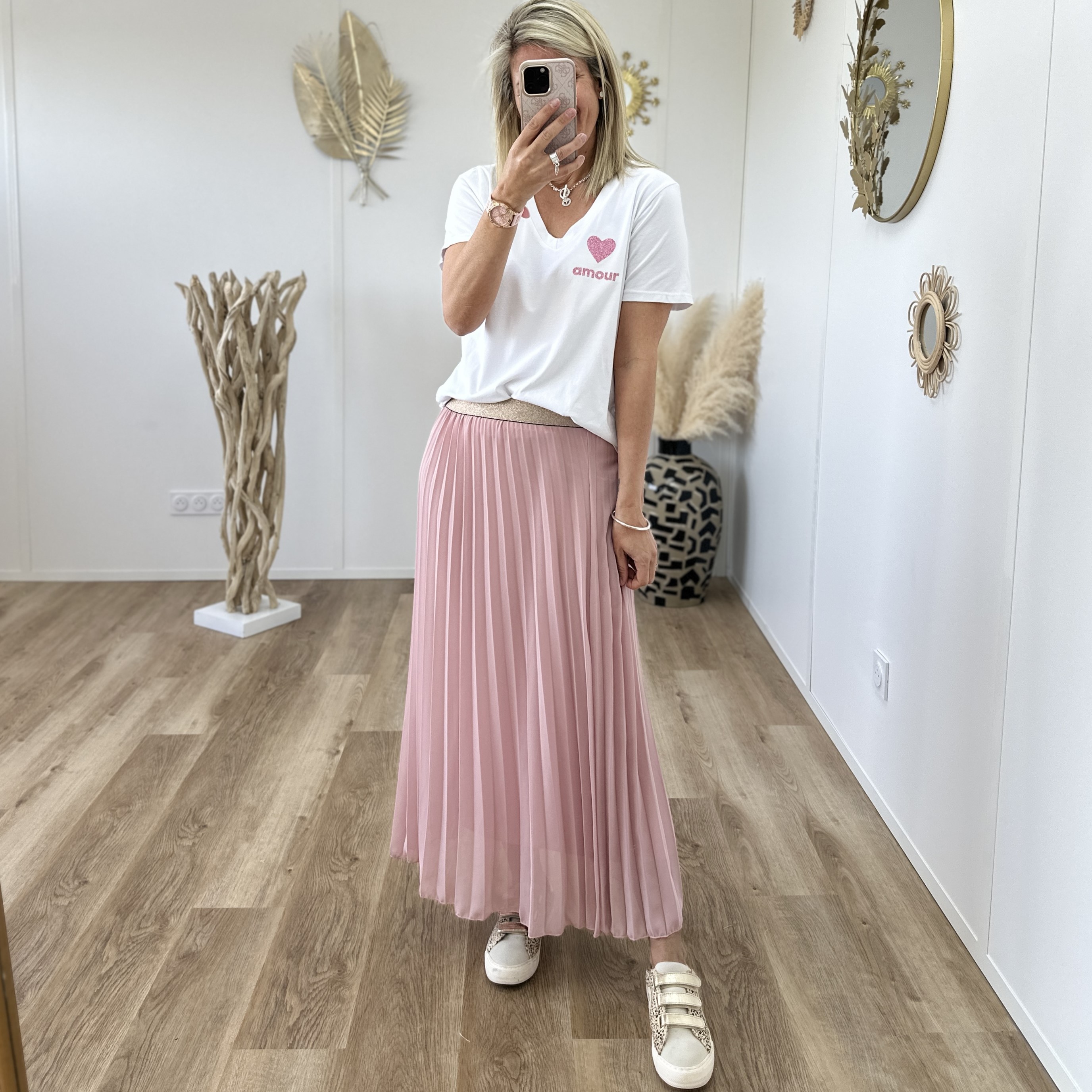 Jupe longue vieux rose 2025