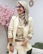 Blazer strass beige