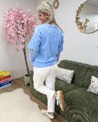 Tee shirt dentelle bleu