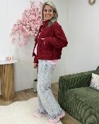 Bombers bouclettes bordeaux