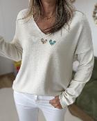 Pull 3 Coeurs écru