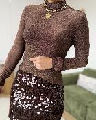 Sous pull pailleté bronze 