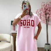 Robe Sweat soho NY rose rouge