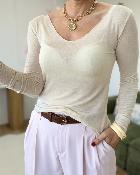 Sous pull cashemire beige