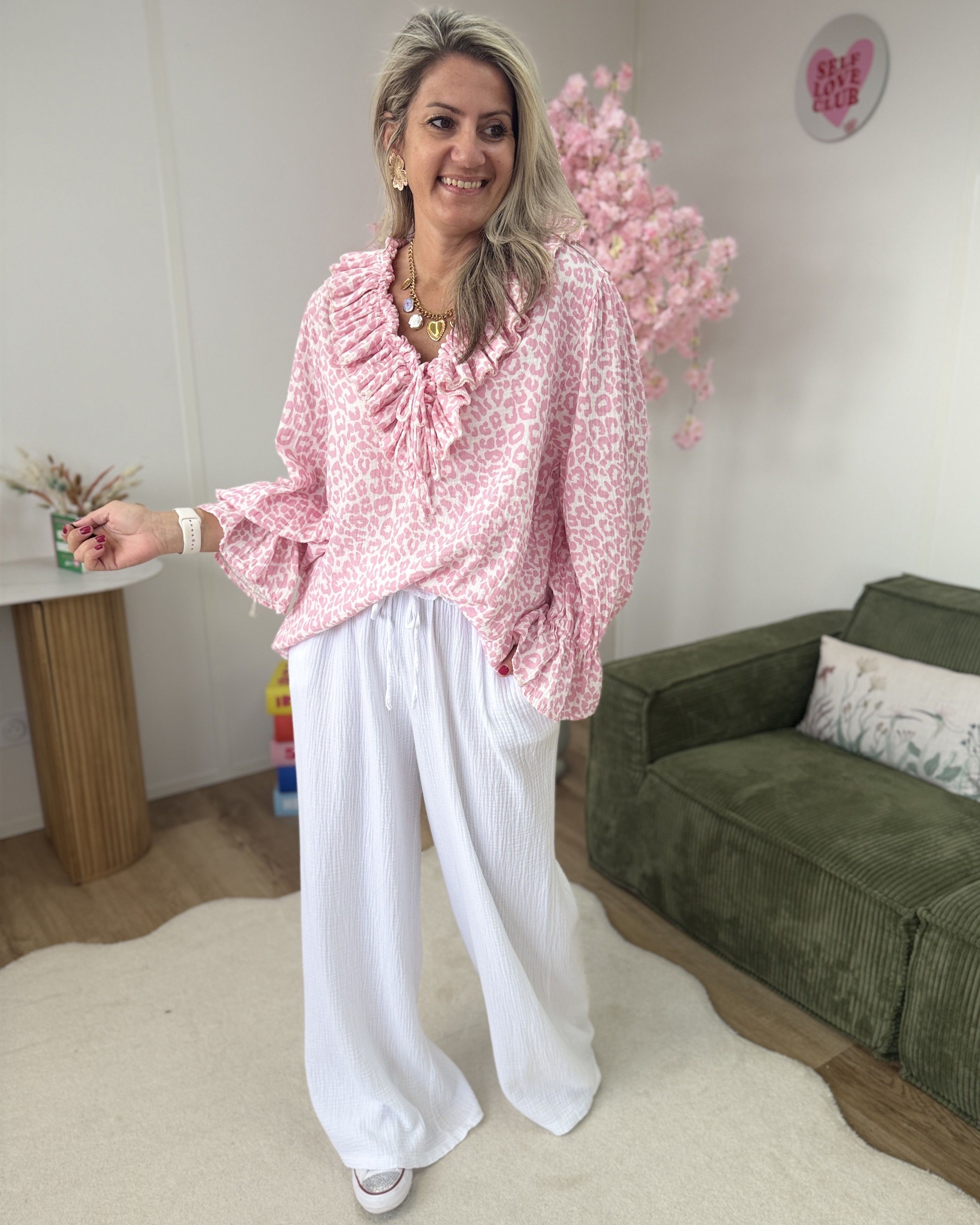 Pantalon gaze de coton blanc