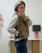 Gilet fausse fourrure taupe
