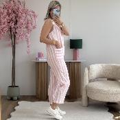 Combi gaze de coton rose clair