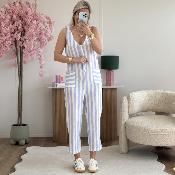 Combi gaze de coton bleu