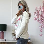 Pull mlle en leopard ecru