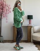Gilet grosse maille vert