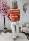Pull Manon orange rose