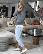 Pull marguerite gris