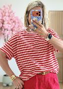 Tee shirt Lexie rayé rouge