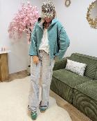 Veste zippée vert amande